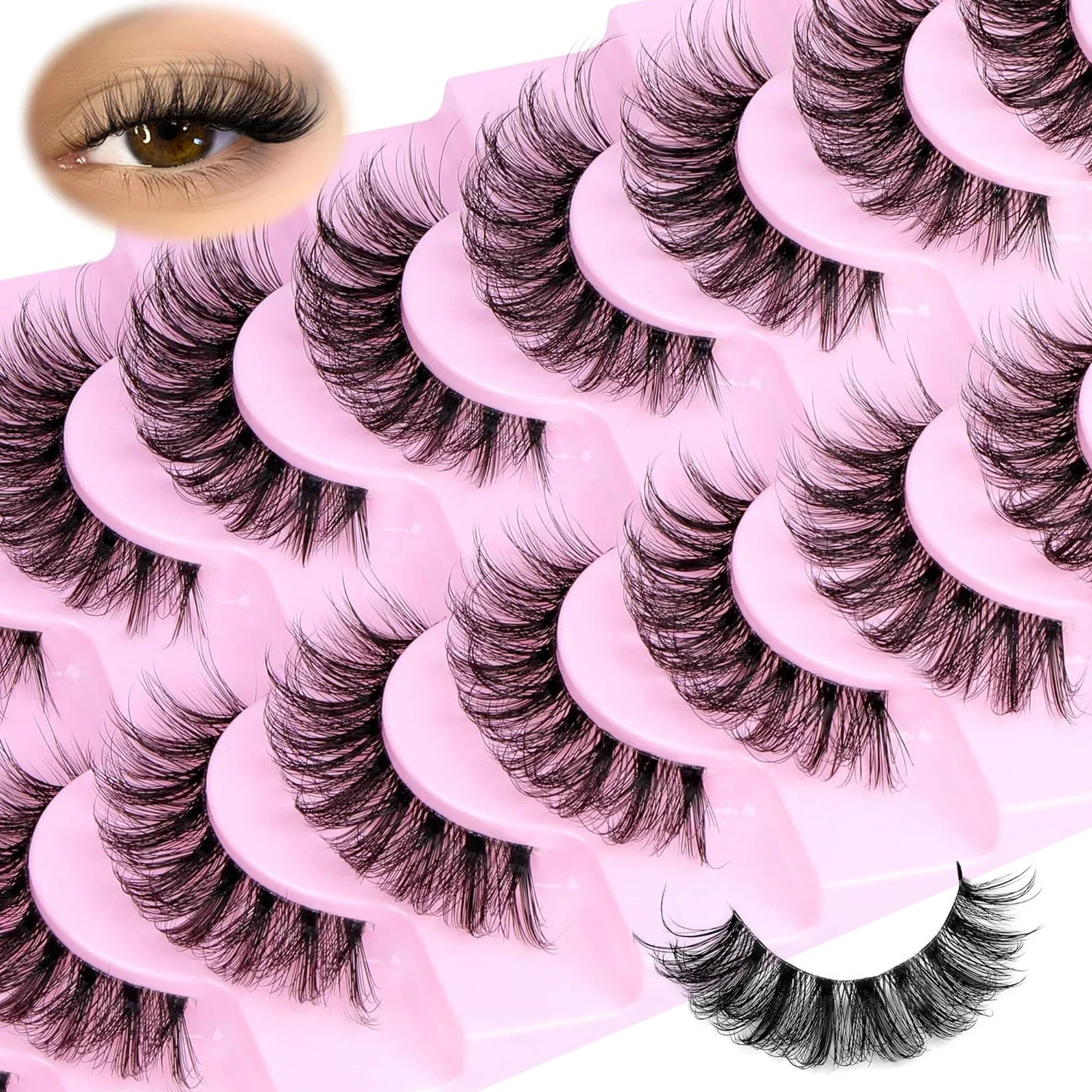 Eyelash Extension Human Hair - 10 pasang bulu mata palsu halus