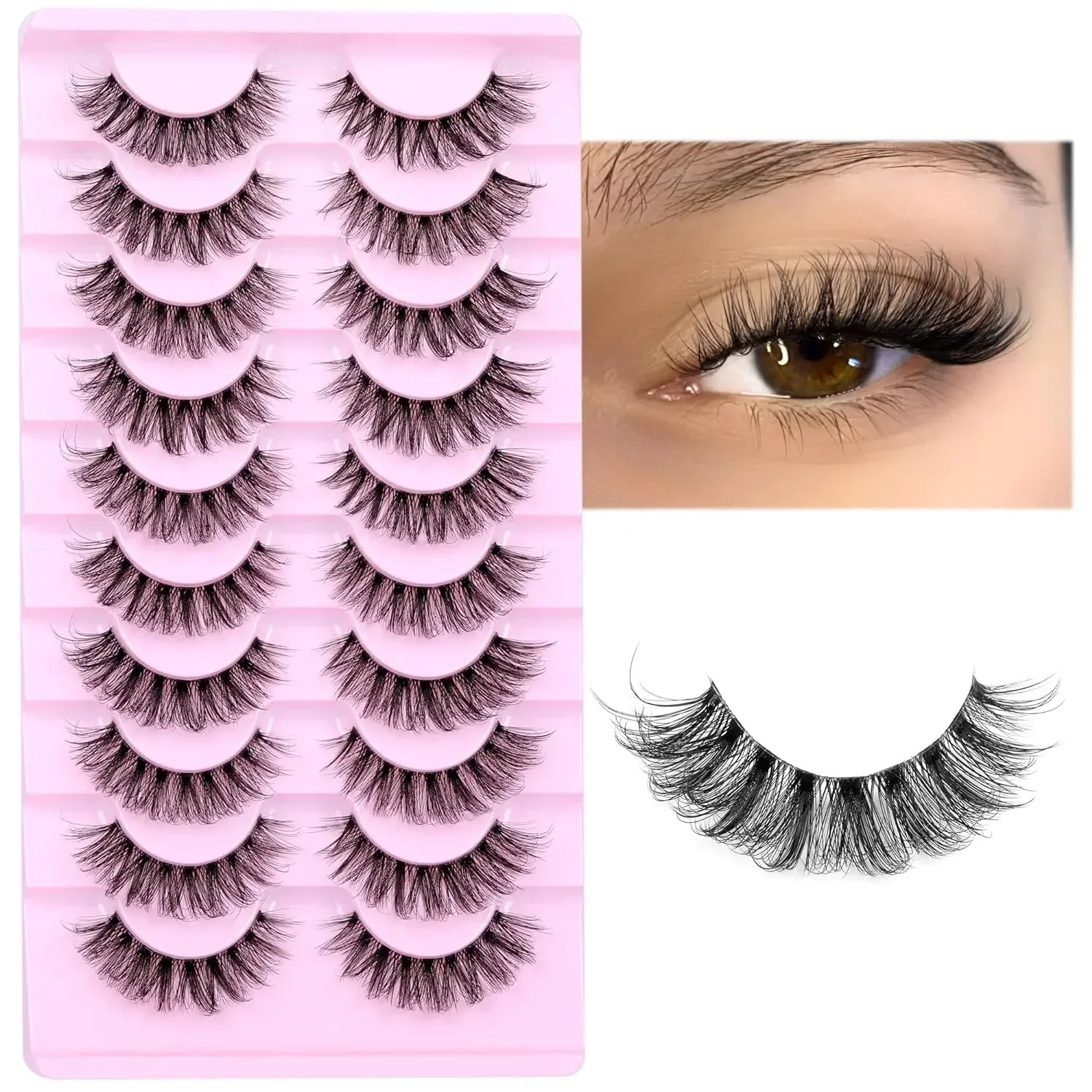 10 pasang bulu mata palsu halu - Eyelash Extension Human Hair ulasan dan harga